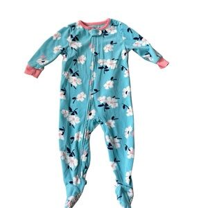 Carter’s Baby Girl Floral Footed Sleeper Pajamas Tropical pjs- Size 12 Months
